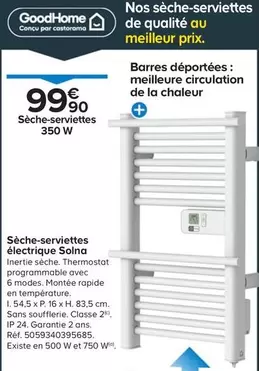 Goodhome - Sèche-Serviettes Électrique offre à 99,9€ sur Castorama