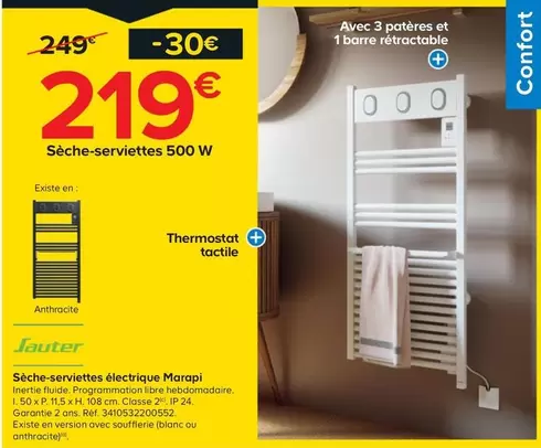 Sauter - Sèche-Serviettes Électrique Marapi offre à 219€ sur Castorama