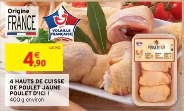 Poulet D'Ici - 4 Hauts De Cuisse de Poulet Jaune