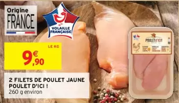 Poulet D'Ici - 2 Filets de Poulet Jaune en promotion