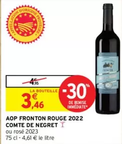 Comte De Negret - Aop Fronton Rouge 2022