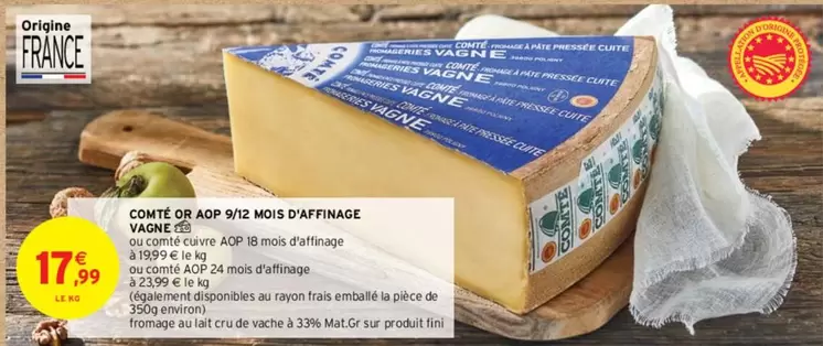 Comte Or Aop 9x2 Mois D'affinage