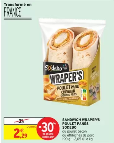 Sodebo - Sandwich Wraper's Poulet Panes