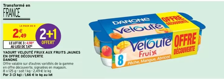 Danone - Yaourt de Lait Pur aux Fruits Jaunes en Offre Découverte