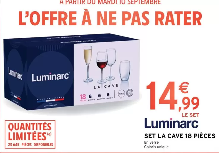 Luminarc - Set La Cave 18 Pièces