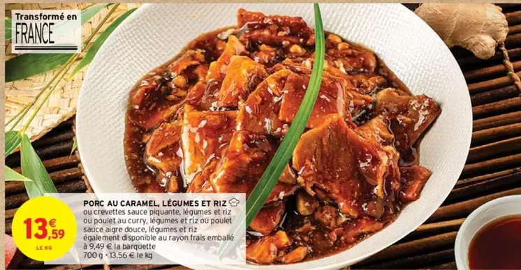 Poche Au Caramel, Legumes Et Riz