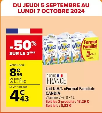 Candia - Lait U.H.T. Format Familial