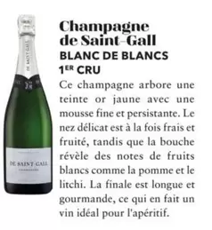 Saint Gall - Champagne Blanc De Blancs 1Er Cru offre sur Metro