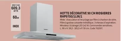 Rosières - Hotte Décorative 90 CM RHP9700/1LIN/1