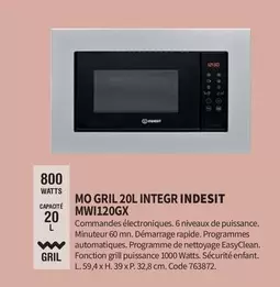 indesit - mo gril 20l integr mwi120gx 