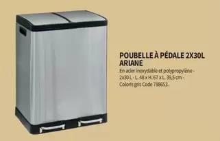 Poubelle À Pédale 2x30l Ariane