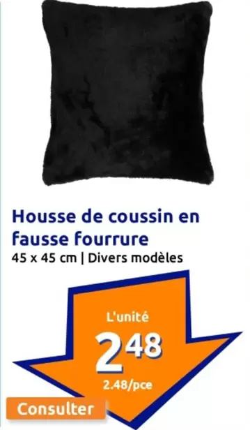 Housse De Coussin En Fausse Fourrure