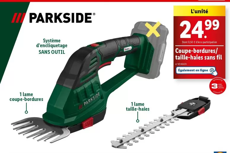 Parkside -  Coupe-Bordures/Taille-Haies Sans Fil