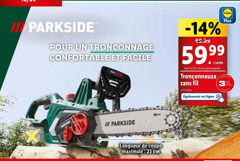 Parkside - Tronçonneuse Sans Fil