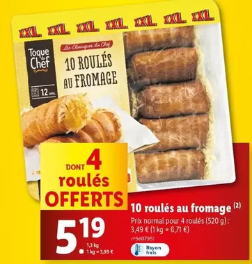 Toque Du Chef - 10 Roulés Au Fromage