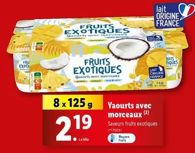 yaourts avec morceaux