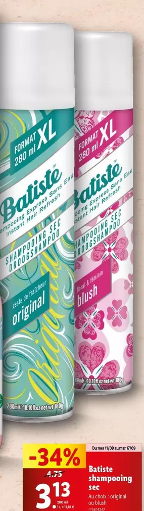 batiste - shampooing sec