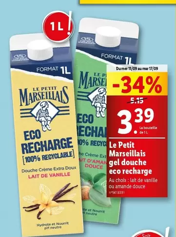 Le Petit Marseillais - Gel Douche Eco Recharge