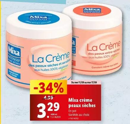 Mixa - Crème Peaux Sèches