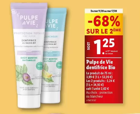 Pulpe De Vie Dentifrice Bio