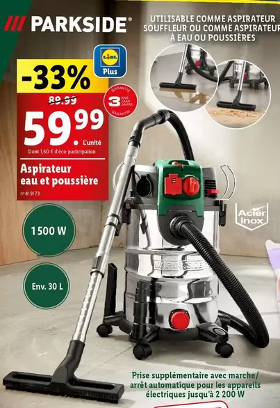 Parkside - Aspirateur Eau Et Poussière