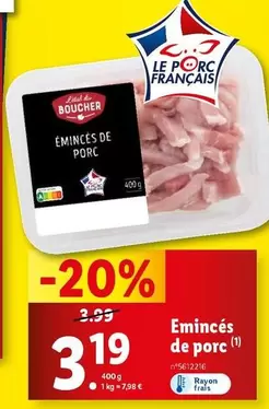 eminces de porc