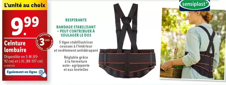 sensiplast - ceinture lombaire