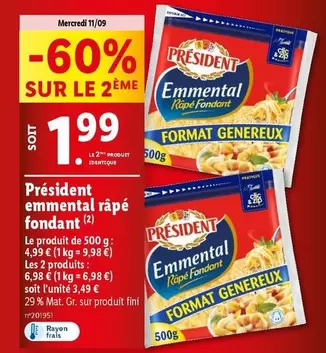 Président - Emmental Râpé Fondant