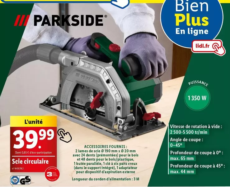 Parkside - Scie Circulaire