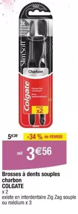 Colgate - Brosses À Dents Souples Charbon offre à 3,56€ sur Cora