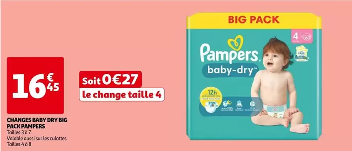 Pampers - Changes Baby Dry Pig Pack offre à 16,45€ sur Auchan Hypermarché