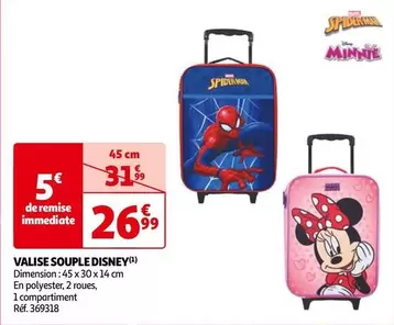 Spiderman/minnie - Valise Souple offre à 26,99€ sur Auchan Hypermarché