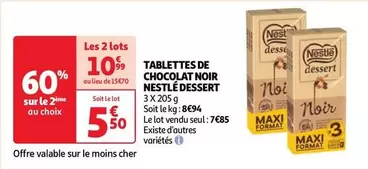 Nestlé - Tablettes De Chocolat Noir Dessert