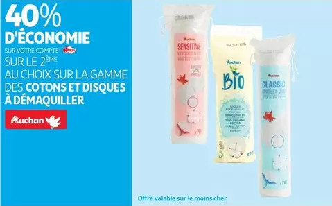 Auchan : Gamme de Cotons et Disques à Démaquiller - Découvrez nos promotions et caractéristiques