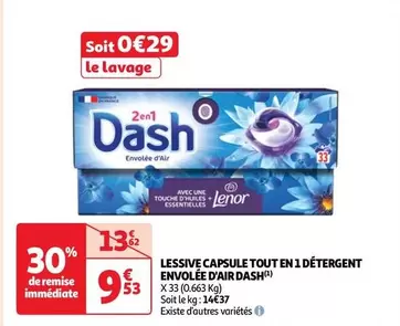 Dash - Lessive Capsule Tout En 1 : Envolée D'air - Détartrage, fraîcheur et efficacité en une seule capsule