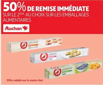 Auchan : 2ème produit au choix sur les emballages alimentaires