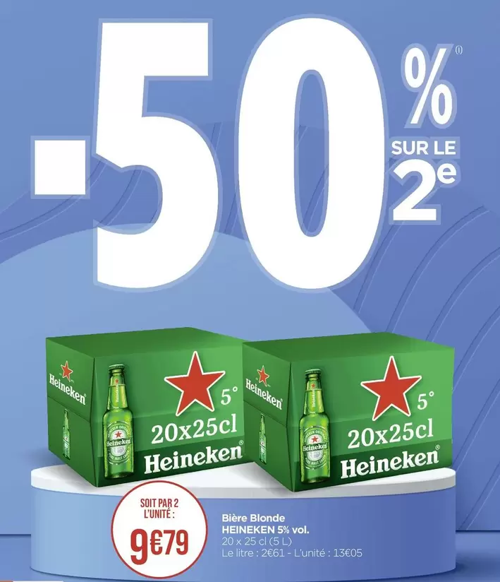 Heineken - Bière Blonde 5% Vol. offre à 13,05€ sur Géant Casino