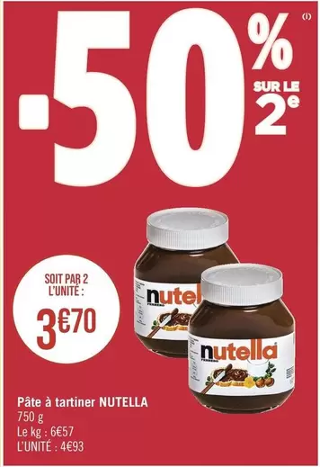 Nutella - Pâte À Tartiner offre à 4,93€ sur Géant Casino