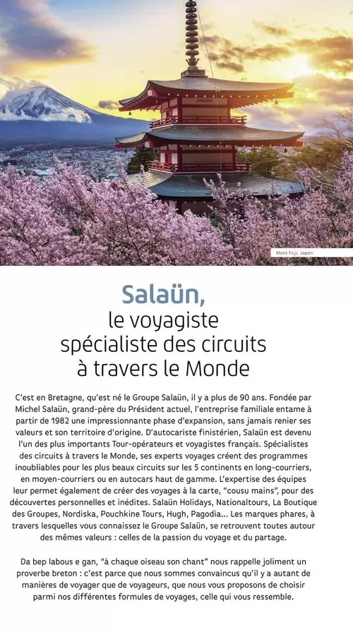 Salaun, Le Voyagiste Spécialiste Des Circuits À Travers Le Monde offre sur National Tours