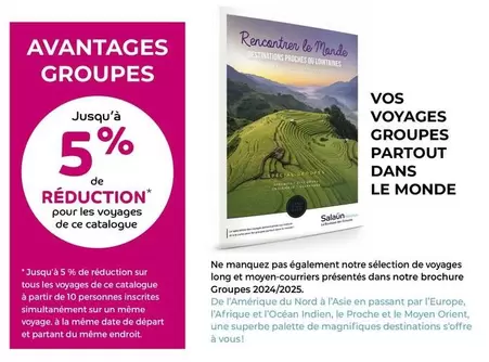 TOUS - Vos Voyages Groupes Partout Dans Le Monde offre sur National Tours