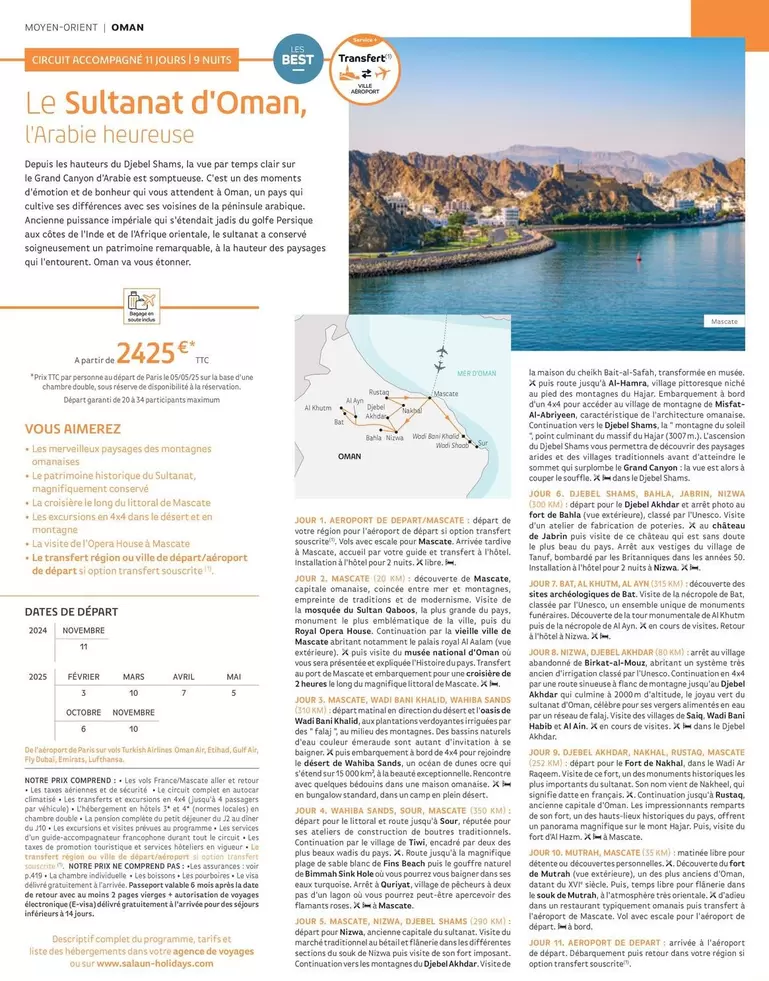 Le Sultanat D'Oman offre à 2425€ sur National Tours