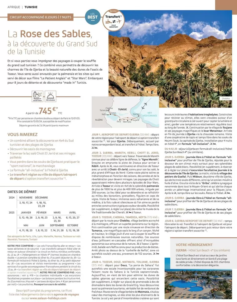 La Rose Des Sables, À La Découverte Du Grand Sud De La Tunisie offre à 745€ sur National Tours