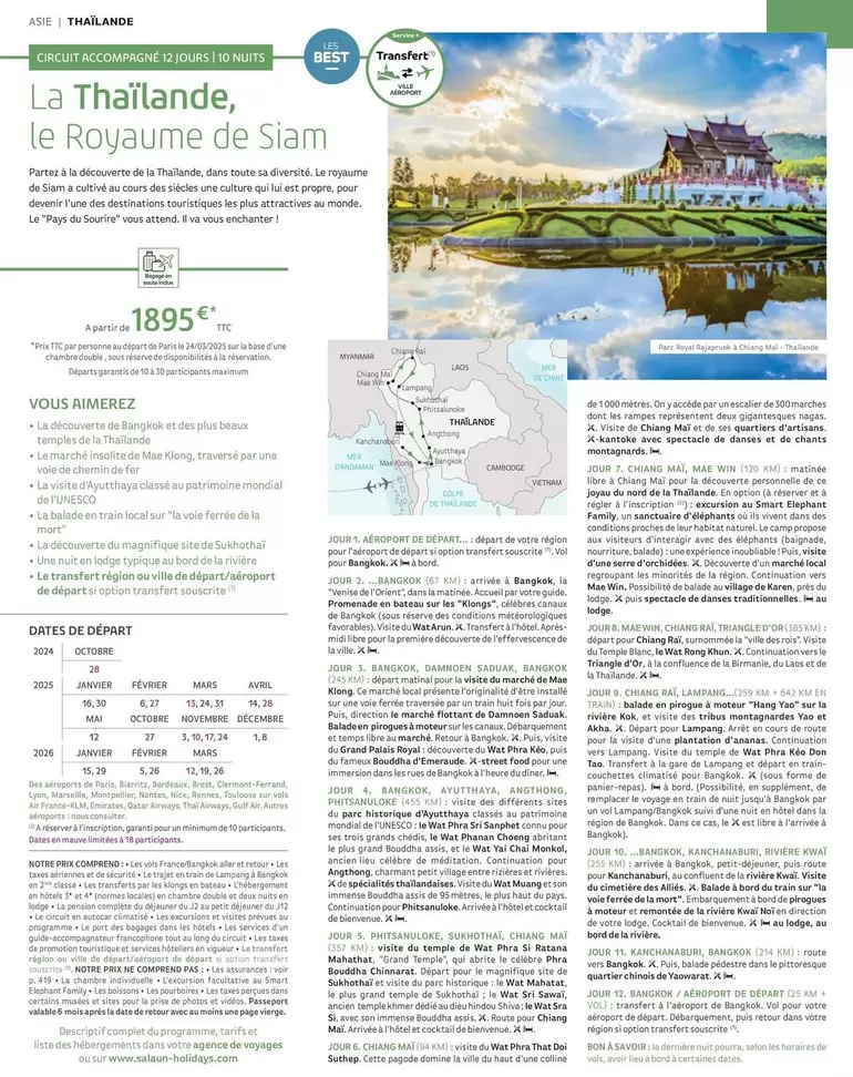 La Thaïlande, Le Royaume De Siam offre à 1895€ sur National Tours