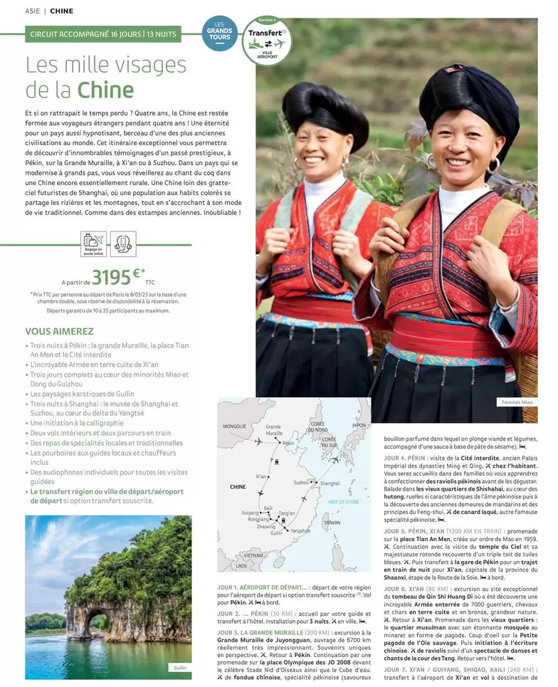 Les Mille Visages De La Chine offre à 3195€ sur National Tours