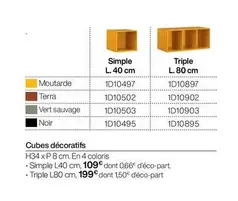 Cubes Decoratifi offre à 109€ sur Gautier