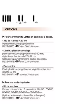 Central - Pour Sommier 20 Lattes Et Sommier 5 Zones offre sur Gautier