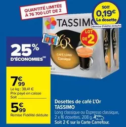 tassimo - dosettes de café l'or