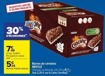 nestlé - barres de céréales