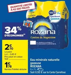 rozana - eau minérale naturelle gazeuse