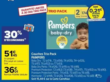 Pampers - Couches Trio Pack